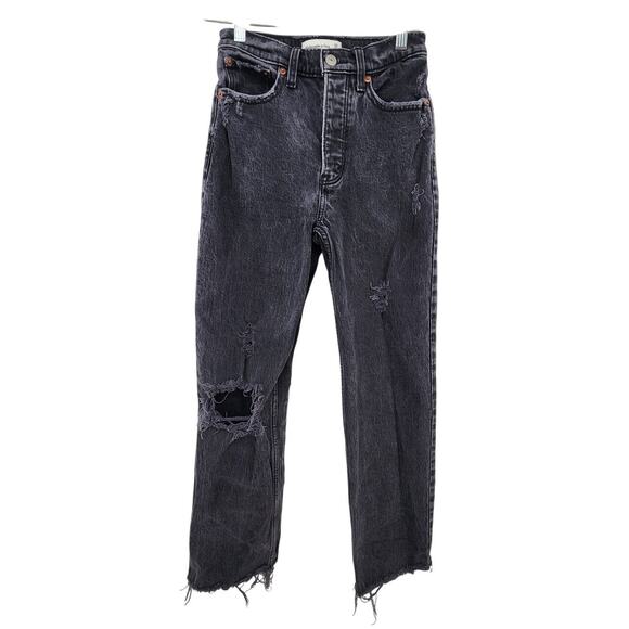 Abercrombie & Fitch High Rise Black Straight Jeans Size‎ 24 00 - Picture 1 of 8